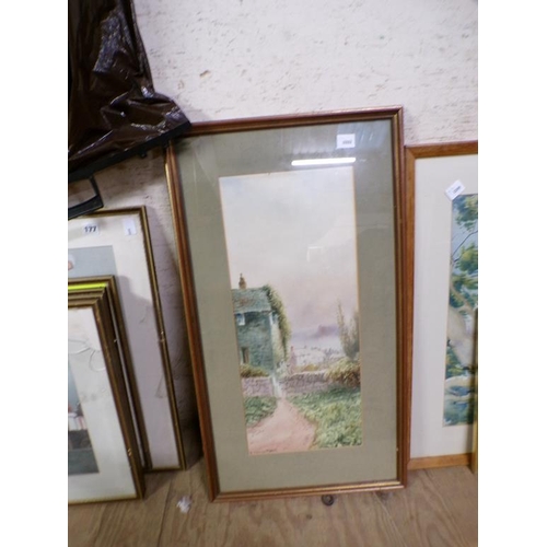 176 - FRAMED WATERCOLOURS AND PRINTS