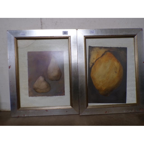 22 - TWO FRAMED STILL LIFE PRINTS