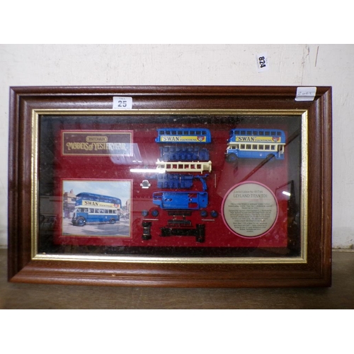 25 - FRAMED MATCHBOX MODEL OF YESTERYEAR BUST