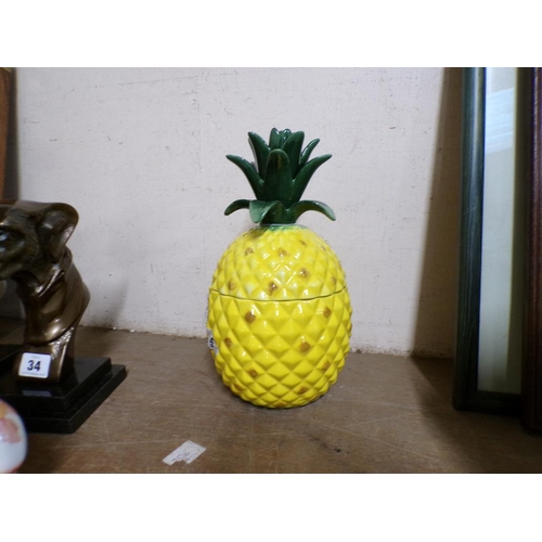 35 - PORCELAIN PINEAPPLE JAR