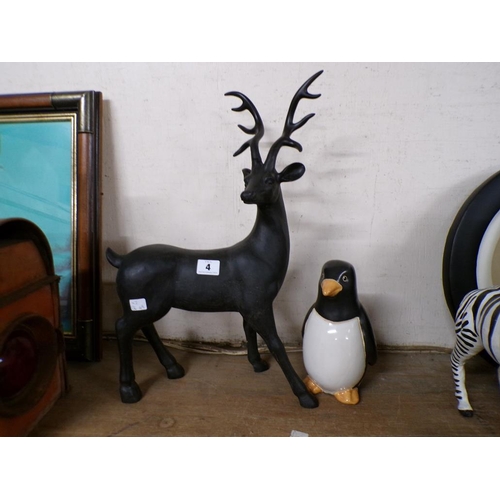 4 - FIGURE OF A STAG AND A PENGUIN