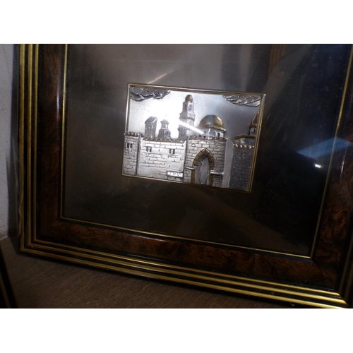 59 - FRAMED SILVERED PLAQUES; ICON