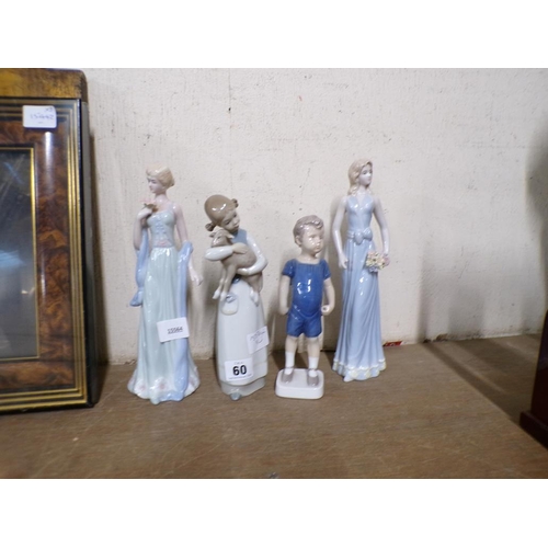 60 - PORCELAIN FIGURES TO INCL BING & GRONDAHL