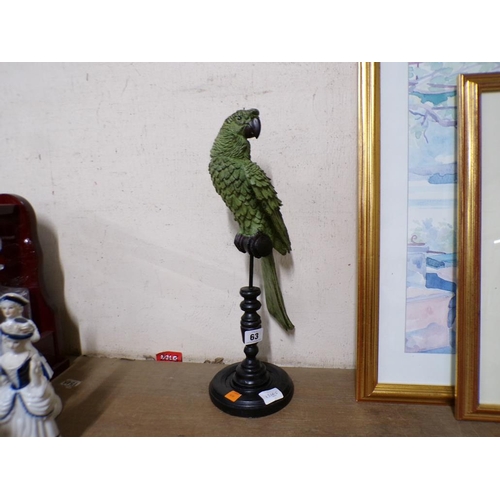 63 - GREEN PARROT ON PERCH