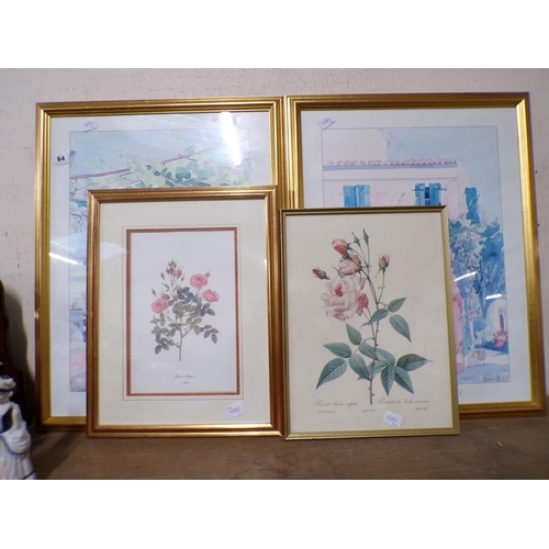 64 - COLLECTION OF FRAMED PICTURES AND PRINTS TO INCL BOTANICAL