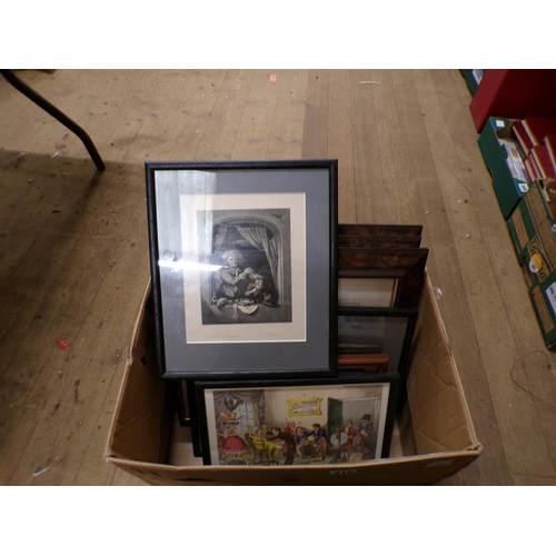 210 - BOX OF ENGRAVINGS AND PRINTS