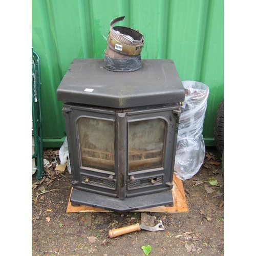 1029 - CAST IRON STOVE, 50.5cm w, 65cm h, 52cm d