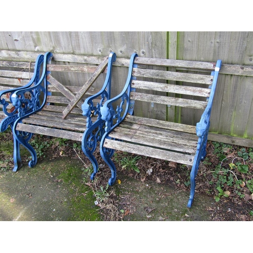 1068 - TWO BLUE FRAMED GARDEN CHAIRS