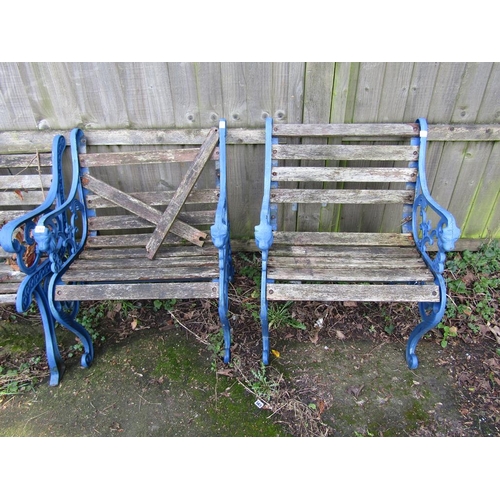 1068 - TWO BLUE FRAMED GARDEN CHAIRS