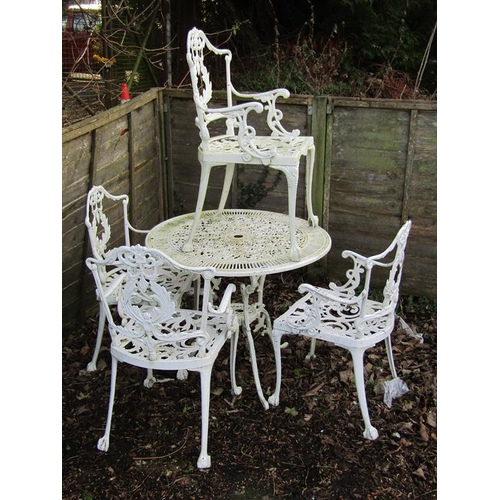 1078 - METAL GARDEN TABLE AND  CHAIRS