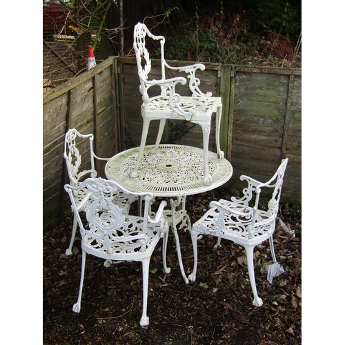 1078 - METAL GARDEN TABLE AND  CHAIRS