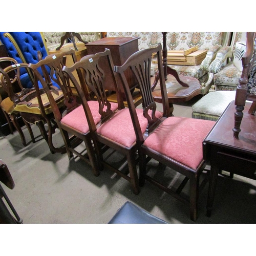 639 - THREE 19c MAHOGANY DINING CHAIRS