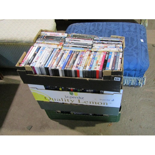 642 - FOUR BOXES OF DVDs