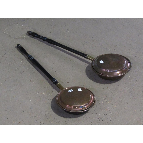 653 - TWO COPPER WARMING PANS