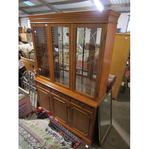 677 - REPRODUCTION YEW WOOD BOOKCASE