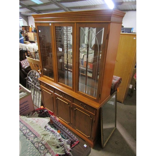 677 - REPRODUCTION YEW WOOD BOOKCASE