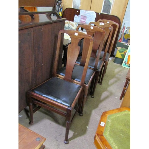 854 - FOUR QUEEN ANN STYLE DINING CHAIRS