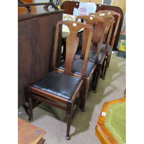 854 - FOUR QUEEN ANN STYLE DINING CHAIRS