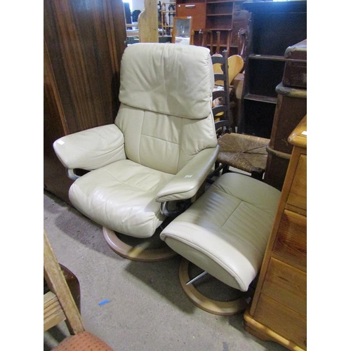 871 - LEATHER SWIVEL CHAIR AND STOOL