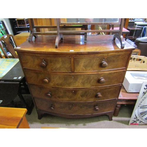 878 - GEORGIAN MAHOGANY BOW FRONTED CHEST