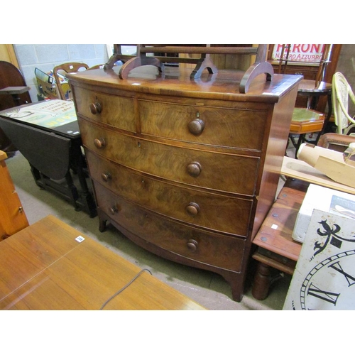 878 - GEORGIAN MAHOGANY BOW FRONTED CHEST