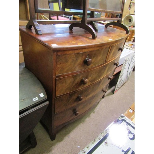 878 - GEORGIAN MAHOGANY BOW FRONTED CHEST