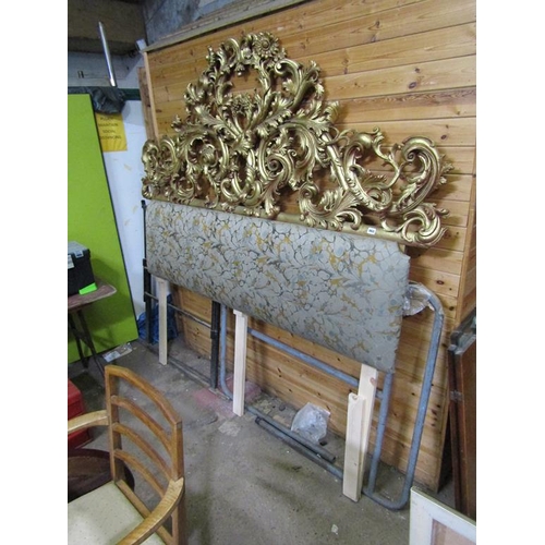 960 - LARGE ORNATE GILT HEADBOARD