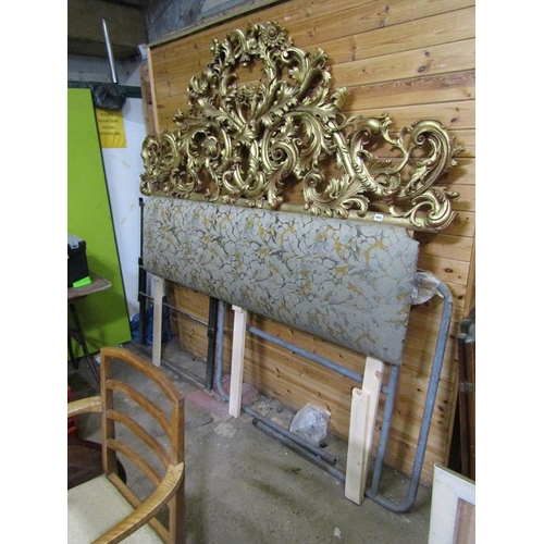 960 - LARGE ORNATE GILT HEADBOARD