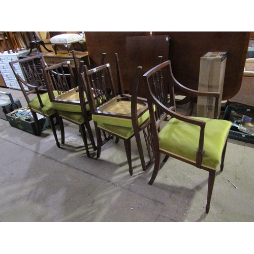 967 - SIX EDWARDIAN INLAID CHAIRS