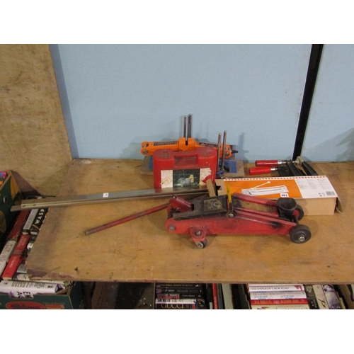 CAR TROLLEY JACK, CLAMPS ETC.