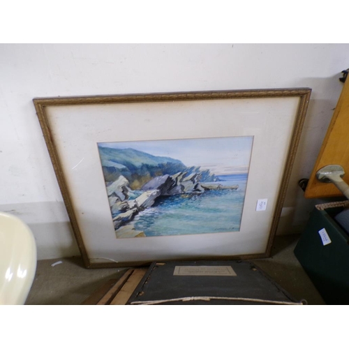 431 - QTY OF FRAMED WATERCOLOUR - COASTAL SCENES ETC