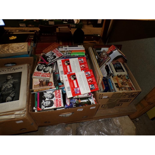 511 - TWO BOXES OF VIDEOS, BOOKS, DVDs ETC