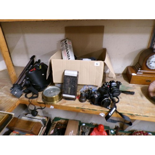 92 - BOX OF CAMERA EQUIPMENT