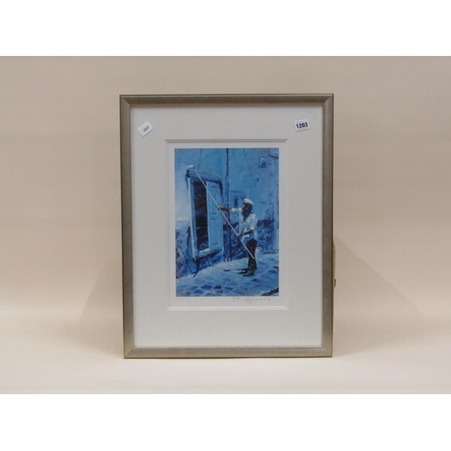 1203 - ROLF HARRIS - GREEK WHITE WASHER, LIMITED EDITION PRINT, F/G, 38CM X 27CM