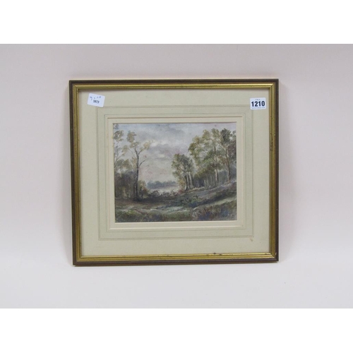 1210 - T H GROOM - VICTORIAN WOODLAND VALLEY, SIGNED WATERCOLOUR, F/G, 19CM X 24CM