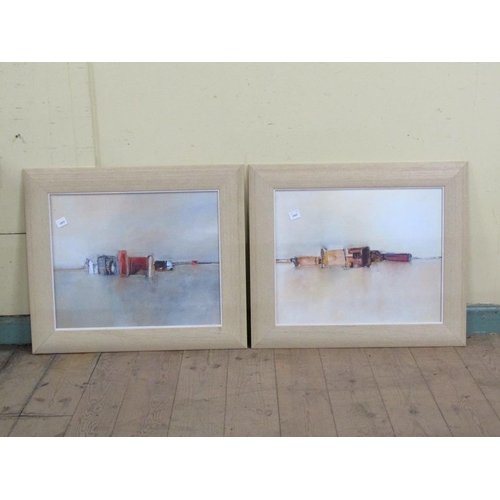 1216 - SERIES OF FOUR FRAMED OELOGRAPHS, SIGNED, CONTEMPORARY SUBJECTS, FRAMED, 28CM X 29CM & 40CM X 50CM