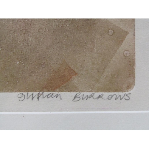 1221 - GILLIAN BURROWS - PASSION ROSE, FRAMED COLOURED PRINT, SIGNED AND TITLED IN PENCIL, 40CM X 90CM