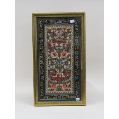 1224 - FRAMED EARLY 20C ORIENTAL SILKWORK TAPESTRY