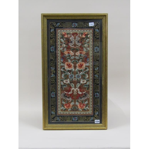 1224 - FRAMED EARLY 20C ORIENTAL SILKWORK TAPESTRY