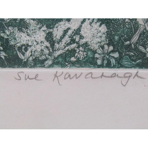 1237 - SUE KAVANAGH - CAMPION AND COW PARSLEY, LIMITED EDITION PRINT, SIGNED AND TITLED IN PENCIL, F/G, 33C... 