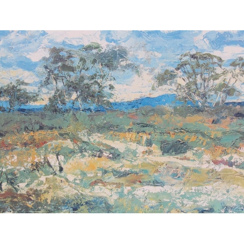 1240 - ROLF HARRIS - BLUE HILLS, LIMITED EDITION PRINT, F/G, 40CM X 47CM