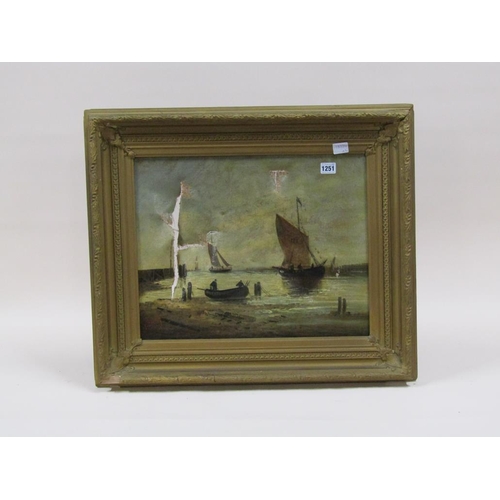 1251 - PAIR - T SMITHY - 19C COASTAL SCENES WITH FIGURES IN BOATS AND SAILING VESSELS, ONE A/F, SIGNED OIL ... 