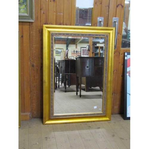 1252 - GILT FRAMED WALL MIRROR, 116CM X 85CM