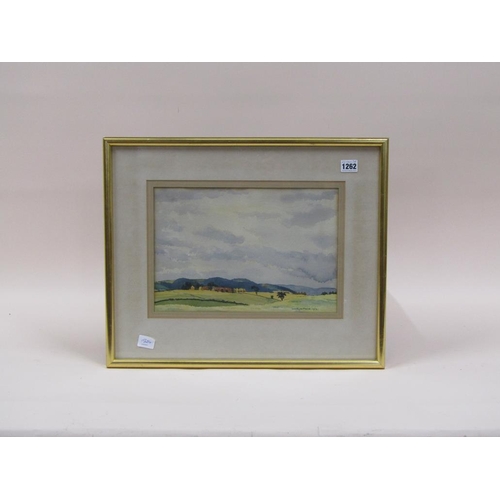 1262 - DOROTHY W. MOORE 1932 - SUMMER LANDSCAPE WITH FARM, WATERCOLOUR, SIGNED, F/G, 23CM X 34CM