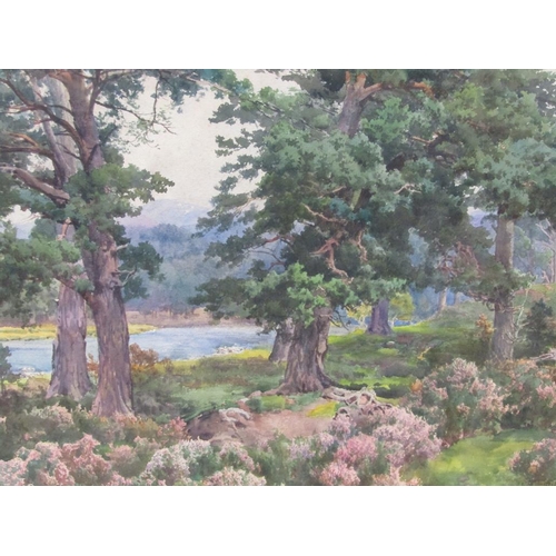 1297 - B.J OTTEWELL - SUMMERTIME RIVERSCAPE, SIGNED AND DATED 1916, WATERCOLOUR, F/G, 43CM X 59CM