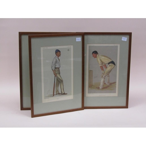 1306 - GROUP OF FOUR VANITY FAIR COLOURED SPY PRINTS - VARIOUS 19C CRICKETERS, EACH F/G, 37CM X 21CM