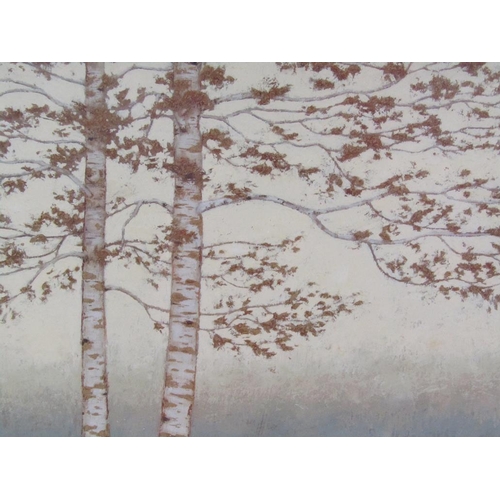 1316 - J WIENS - PAIR, SILVER BIRCH, COLOURED PRINTS, F/G, 17CMX 16CM