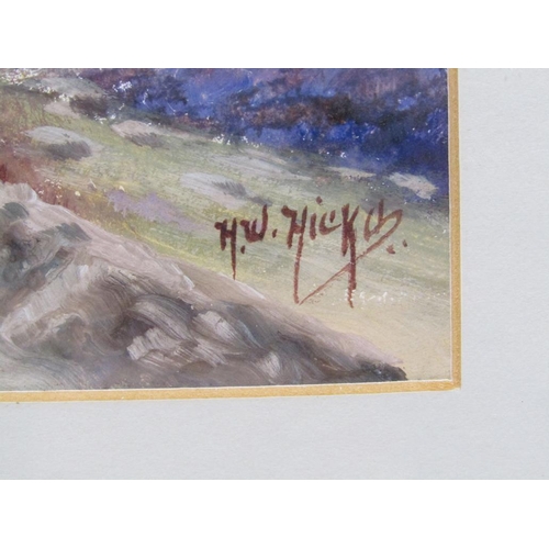 1319 - H.W. WICKS - RIVER ESTUARY, SIGNED WATERCOLOUR, F/G, 15CM X 23CM