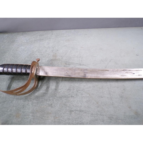 1451 - LATE 19c INDIAN SABRE SWORD WITH SHEATH - 90cms L OVERALL