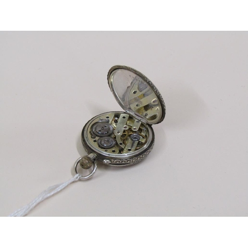 1545 - CONTINENTAL SILVER FOB WATCH WITH ENAMEL DIAL